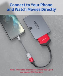 SATA naar USB Adapter - Externe Harde Schijf Kabel - Data Overzetten - Ondersteunt UASP Trim - 2.5 inch - Rood — thumbnail 5