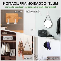 4 Stuks Hoedhouders voor Opslag van Baseball Caps, Sterke Plakhaak voor Muur, Ruimtebesparend Ontwerp — thumbnail 3
