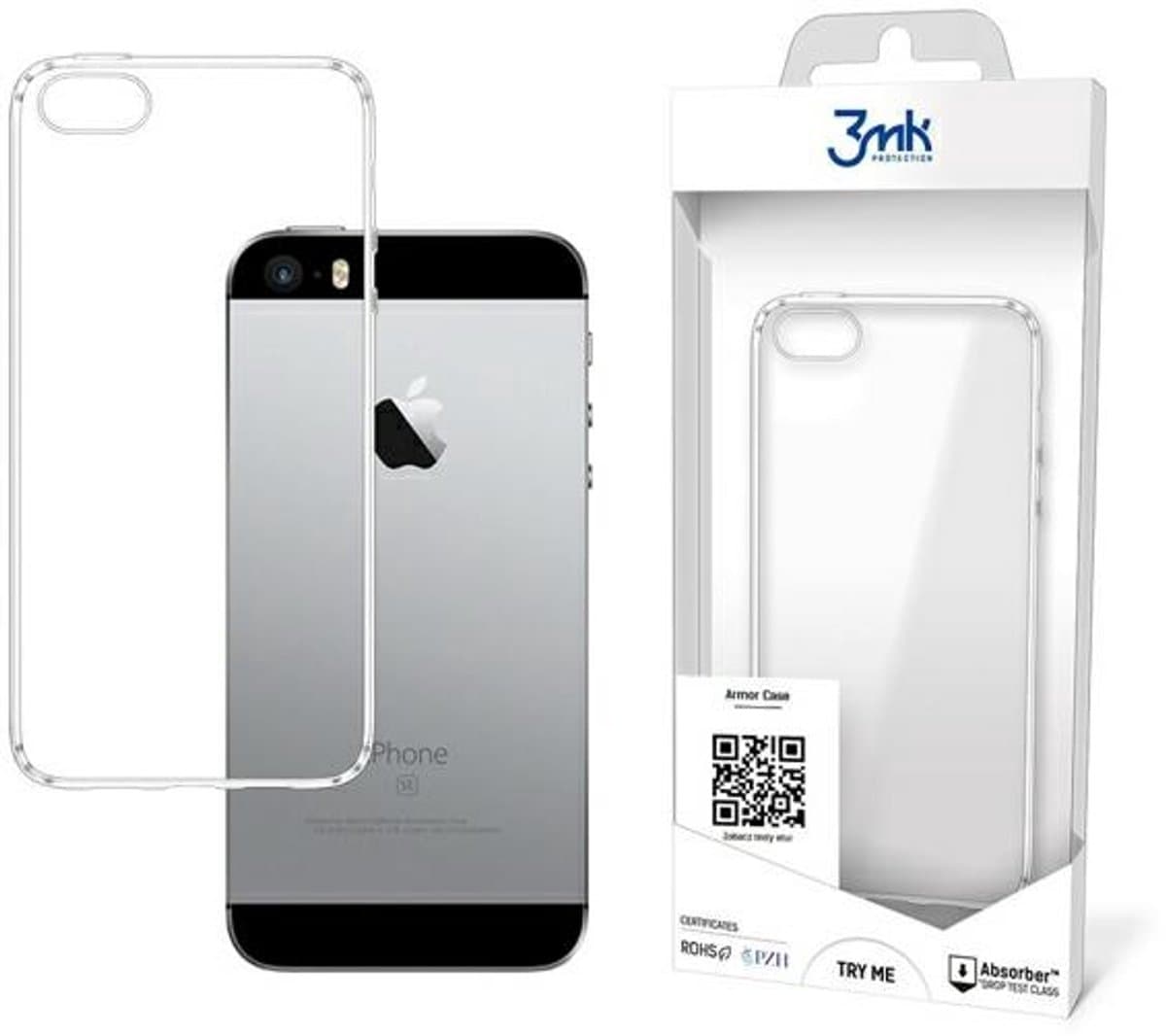 3MK Armor Serie - iPhone 5 Beschermhoes - Zwart - Schokbestendig - Perfecte Pasvorm — afbeelding 1