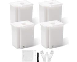 4 Stuks Vervangende Inktpad voor EPSON Ecotank - Onderhoudsbox Kit met Absorberende Lepel, Geschikt voor ET-2800, ET-4800, L3110 en Meer