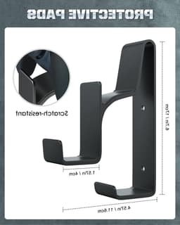Dual Gamepad Controller en Hoofdtelefoon Hanger voor Xbox, PS en PC - Wandmontage voor Universele Headsets, Zwart — thumbnail 3