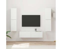 Tv-kastset - Opbergmeubel Wandmeubel - Woonkamer Inrichten - Geïntegreerde Ledverlichting - 31 x 30 x 60 cm - Wit