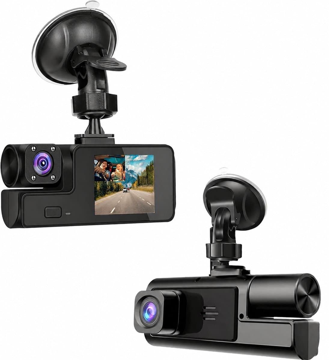 Dashcam - Dashcam voor auto - 1080P Dubbele Dashcam - 170° Groothoek Voertuigcamera - WDR, G-sensor - Loopopname, Nachtzicht — afbeelding 1