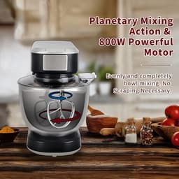 XS-004 Standmixer, 5 liter roestvrijstalen kom, menger met kantelbare kop, universele keukenmachine met 6 snelheden, met 4 accessoires — thumbnail 3