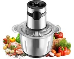 Keukenmachine Vleesmolen - Hakmolen Mixer - Maaltijd Voorbereiden - Krachtige Koperen Motor - 2 Liter Kom - Zilver
