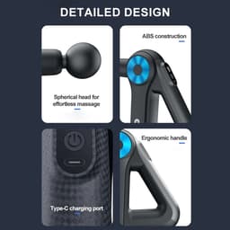 Cellista Massage Gun Mini - Fasciapistool - Spiermassage Apparaat - Percussie Massage - 9 Snelheden - 1500mAh Oplaadbaar - Zwart — thumbnail 2