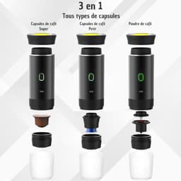 Draagbare Koffiemachine - Mini Espresso Maker - Koffie Zetten - 3-in-1 Compatibel - 60 Milliliter - Zwart — thumbnail 2
