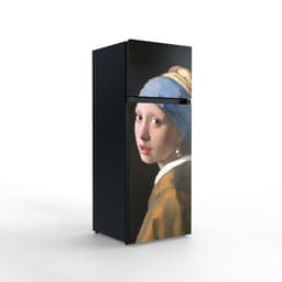 NUNKI MEDIUM-FVERM / Dubbel-Deurs Koelkast, E Klasse, 206l, Johannes Vermeer - Het meisje met de Parel, Satin (FRONT only) — thumbnail 4