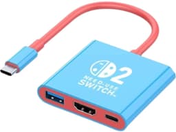 Docking station geschikt voor Nintendo Switch / Switch 2/ Switch OLED – Rood/blauw — thumbnail 1