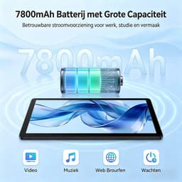 11 inch Tablet – 128GB opslag – 7800 mAh batterij – Android 16 – WiFi 6 – Tablet met Toetsenbord, Muis & Pen, Hoesje - Zwart — thumbnail 7