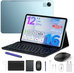 POCKAM P12-tablet - 12 inch 2K 120 Hz IPS - Android 16 - 48 GB RAM (8+40 GB) - 128 GB ROM - 10000 mAh /18 W - Octa-Core T7280 - Dubbele camera - WiFi 5 - Bluetooth - Face ID - Toetsenbord - Stylus meegeleverd — thumbnail 1