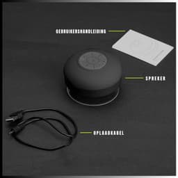 RUX® Douche Speaker - Badkamer Speaker - Douche Speaker Bluetooth - Zwart - 4cm x 5cm x 3cm — thumbnail 3