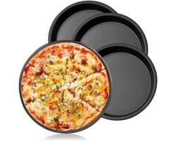 Allecto - Pizza Plate - Perforated Bakplaat - Set van 4 - Rond 30 cm - Geschikt voor Oven en Airfryer - Voor Pizza en Bakkerijproducten