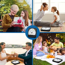 KZQ Draagbare cd-speler met Bluetooth 5.3 – zwart, 2000 mAh, ondersteunt CD/USB/SD/AUX, voor thuis en reis — thumbnail 2