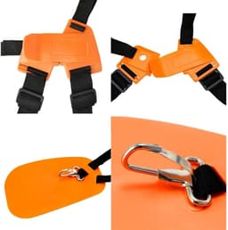 TOVBMUP Verstelbare grasmaaierriem - Grasmaaierriem - Dubbele riem - Bosmaaierriem - geschikt voor bosmaaier, kettingzaag en grasmaaier - Voor comfortabel en efficiënt tuinieren - Oranje — thumbnail 2