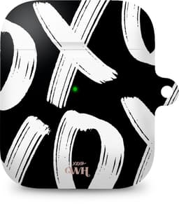 xoxo Wildhearts hoesje geschikt voor Airpods 1/2 - Can't Talk Now Black - Ook als telefoonhoesje verkrijgbaar - schokbestendige case geschikt voor Airpod 1 en 2 - koptelefoon case - Beschermhoes met tekst opdruk - print - zwart / wit — thumbnail 1