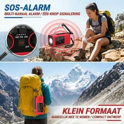 Fokelyi Noodradio Solar Opwindbaar & Batterij - Noodradio - Opwindbaar - Powerbank - Zaklamp - FM - Oplaadbaar - Noodpakket - Zwart — thumbnail 5