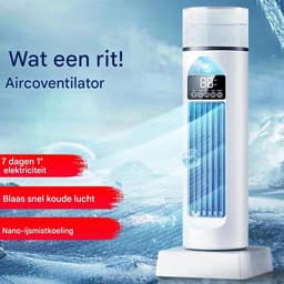 Torenventilator - Staande Ventilator - Snelle Koeling - 120 Graden Oscillatie - 146 x 142 x 146 cm - Wit — thumbnail 3