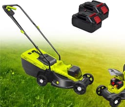 Elektrische Grasmaaier - Accu Grasmaaier Grastrimmer - Gazon Onderhouden - Borstelloze Motor - 33 cm Snijbreedte - Zwart — thumbnail 1