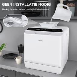 Mini Vaatwasser - Aanrecht Vaatwasser - Efficiënt Afwassen - Geen Wateraansluiting Nodig - 4 Plaatsinstellingen - Wit — thumbnail 4