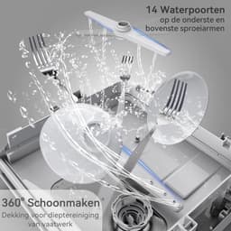 Mini vaatwasser - Tafelmodel - Snel afwassen - Met of zonder wateraansluiting - 4 couverts - Wit — thumbnail 4