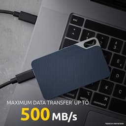 Externe SSD - Draagbare Opslag - Bestanden Opslaan - Schokbestendig Ontwerp - 1 TB - Grijs/Blauw — thumbnail 5