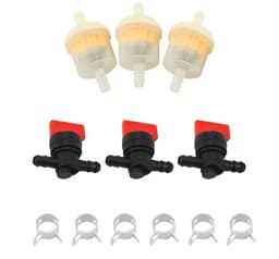 Dailygoods- Brandstofgastank Afsluiter - Set met 3 Brandstoffilters - 3 Afsluitkleppen - 6 Klemmen - Duurzaam Kunststof - Eenvoudig te Installeren - Brandstofklep — thumbnail 4