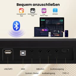 COSTWAY Piano Toetsenbord met 88 toetsen, opvouwbare piano, elektronisch toetsenbord met split-functie, 3 leermodi en sustain-pedaal, digitale piano draagbaar met dubbele luidsprekers, MP3/USB/MIDI — thumbnail 5