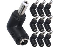 Power Converter Adapter - 90 Degree Right Angle - 5.5x2.1mm Female to 5.5x2.5mm Male - DC Power Plug Jack Connector for Laptop - DC Cable - 10 Pack