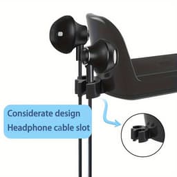 360° draaibare hoofdtelefoonstandaard, hoofdtelefoonhouder voor op het bureau, bureauhaak voor gaminghoofdtelefoons, voor hoofdtelefooncontrollers — thumbnail 5