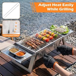 Opvouwbare BBQ – Draagbare Houtskool Barbecue – Compact & Lichtgewicht – Camping BBQ / Balkon BBQ / Picknick Grill – Snel Opgezet & Makkelijk Mee te Nemen — thumbnail 5