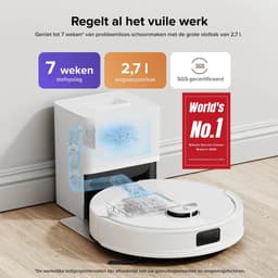 DailyDamaar stofzuiger - Robotstofzuiger - Dweilrobot - Vloerreiniger - 10.000 Pa zuigkracht - Dubbel anti-klit systeem - Wit — thumbnail 5