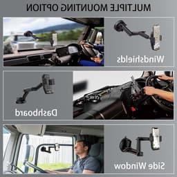 Robuuste telefoonhouder voor vrachtwagens met 16,9 inch lange arm, 360 graden draaibaar en sterke zuignap voor dashboard en voorruit — thumbnail 4