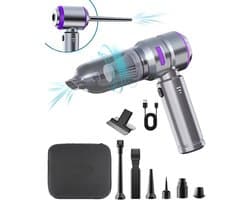 E-Intra® IntraPure 16000PA – 10 Opzetstukken - Kruimeldief Snoerloos - 3 Zuig & Blaas Standen - Opbergtas - Voor Auto, Thuis en Kantoor - Klein maar Krachtig - Stil & Compact – Krachtige Handstofzuiger met HEPA-filter en USB-Handstofzuiger