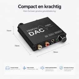 Sounix Digitaal naar Analoog Audioconverter 192KHz - Digital SPDIF/Optical/Toslink/Coaxial to Analog Stereo L/R RCA and 3.5mm Jack Converter-USB00117 — thumbnail 3