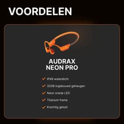 Audrax® Neon Pro - Sport oordopjes - Bone Conduction headphone - LED Lichtgevend - Sporthoofdtelefoon - Oortjes draadloos - Draadloze oordopjes - IPX8 Waterdicht - 32GB Interne geheugenkaart - Geschikt voor alle smartphones en smartwatches — thumbnail 5