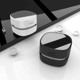 Bureaustofzuiger, mini-bureaustofzuiger, energiezuinig, tot 300 minuten batterijduur, draadloos ontwerp, 360° draaibaar, geschikt voor het reinigen van haar, stof en computertoetsenborden (zwart, USB-oplaadbaar). — thumbnail 4