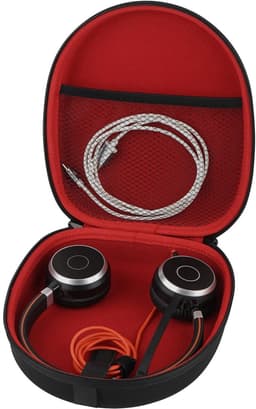ONF3 - Draagtas voor hoofdtelefoon - Beschermende harde case - Zwart - Compatibel met Jabra en Plantronics - Oplader opslag - Ideaal voor onderweg — thumbnail 3