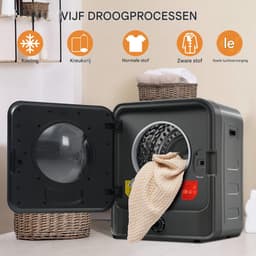 Afvoerdroger 3 Kg - Trommeldroger Met 5 Programma's, Oververhittingsbeveiliging En Wandmontage - Wit — thumbnail 17