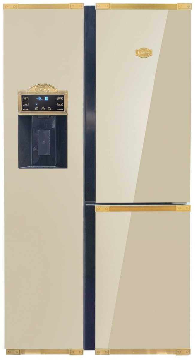 Retro- koelkast- Side-by-side KAISER KS 90300 ElfAD Bio-ivoorkleurige, No Frost 538 L 183 cm — afbeelding 1