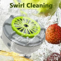 Fruitreiniger - Groentereiniger - Fruit en groente wasmachine - Oplaadbaar - Waterdicht - Vortex technologie - Voor groente, vlees en fruit - Keukenhulp - Grijs — thumbnail 2