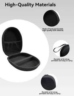 Headphone Case - Universal Hard Shell - Schokbestendig En Waterdicht - Compact Draagontwerp - Voor Over Ear Hoofdtelefoons - Inclusief Netkabel Opbergvak - Geschikt Voor Reizen En Dagelijks Gebruik — thumbnail 5