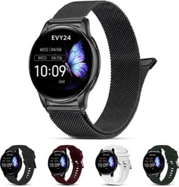Evy24 Smartwatch Pro 42mm - Smartwatch Dames - Horloge met Belfunctie - Sporthorloge Dames - AMOLED - Bloeddrukmeter - Stappenteller - Android en iOS - Zwart — thumbnail 2