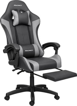 RACINGX - Gamestoel Met Voetsteun - Gaming stoel - Game stoel - Gaming Chair - Verstelbaar - - Max Gewicht 150 kg - Zwart/Grijs — thumbnail 4