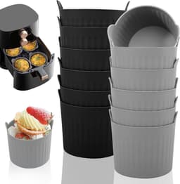 12 stuks siliconen muffinvormen voor airfryer, herbruikbare bakvorm, siliconen vormen voor muffins, cake en eieren — thumbnail 1
