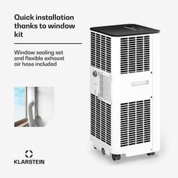 Klarstein Mobiele Airco Breeze Box 1,2 kWh, 3-in-1: koelen, ontvochtigen & ventileren, app & spraakbesturing, energieklasse A, voor ruimtes tot 51 m², vrijstaand met wielen, inclusief raamkit, wit - Airconditioner Mobiele Airconditioner,2 kW — thumbnail 7