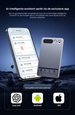 GreenMouse AI Voice Recorder 64GB – Slimme Spraakrecorder met Transcriptie, Vertaling & Samenvatting — thumbnail 2