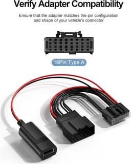 VASTHOME Dashcam Power Adapter (16 Pin Type A) for Ford Vehicles, Compatible with Bronco, Explorer, F150, F250, Mustang, Edge, Fiesta, Expedition, F350 and Flex. Dash Cam Power Adapter 16 Pin — thumbnail 2