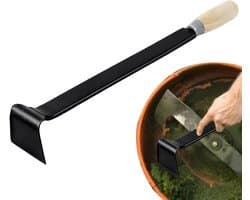 Grasmaaier Dek Schraper - Reinigingsgereedschap Gazon - Gazononderhoud Vereenvoudigen - Verlengd Bereik Handvat - 40 cm Lengte - Grijs
