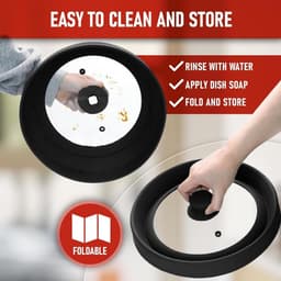 Opvouwbare magnetronhoes 10,8 inch gehard glas en silicone spatwerend — thumbnail 2